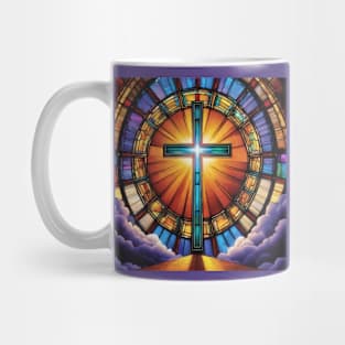 Stained Glass Cross with God's Rays Mug